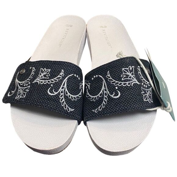 REVITALIGN Breezy Slide Women's Blue Denim Slide Sandals NEW 6 - Picture 3 of 6
